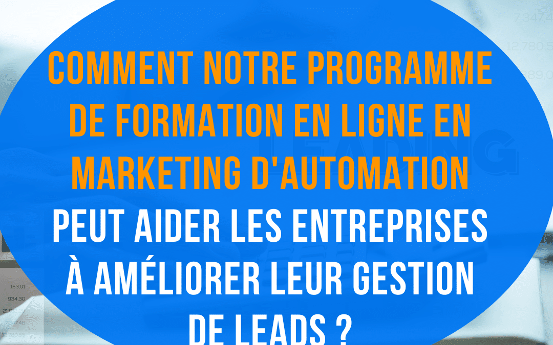 Comment notre programme de formation en ligne en marketing d’automation peut aider les entreprises à améliorer leur gestion de leads ?